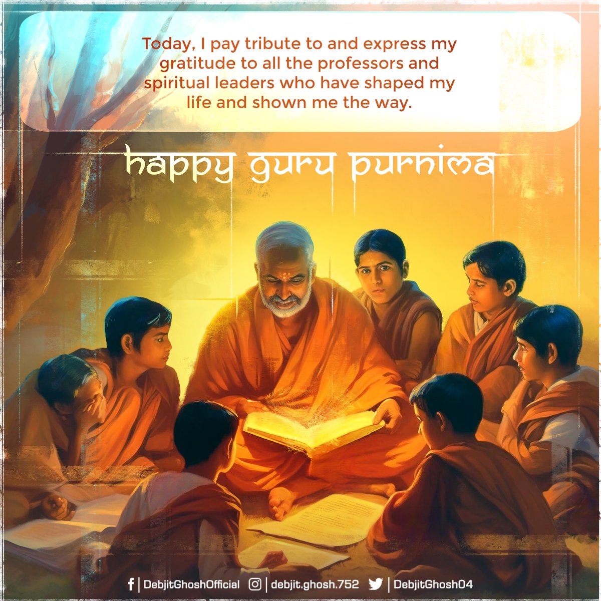 DebjitGhosh04's tweet photo. Once a Teacher, always a Teacher. Heartfelt gratitude to all my teachers &amp; coaches for guiding me through life.

#HappyGuruPurnima https://t.co/PMTmOMc110