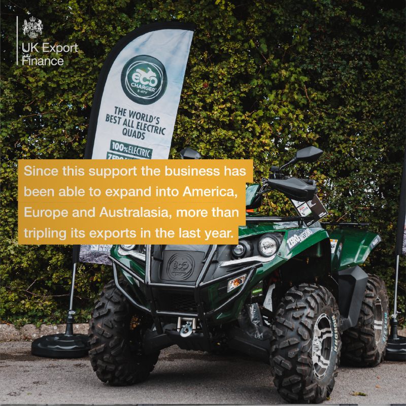 UKEF's tweet photo. In the last financial year, we provided record levels of support for SMEs across the country.

Swipe to read how our backing helped Eco Charger expand into new markets.

#EmpoweringEveryExporter