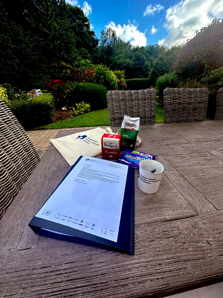 nualafmurphy's tweet photo. Delighted to be judging again this year for the @NIChamber Awards. My judging pack has just been dropped off at home and all the bases have been covered for getting stuck in. Might just take to the great outdoors and judge Al fresco. #diversity #inclusion #committoprogress https://t.co/zQaGlccl7z