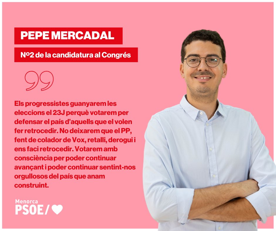 PSOE Menorca (@psoemenorca) on Twitter photo 🗞️ Una lectura més que necessària en aquests temps que corren.
“𝗗𝗲𝗳𝗲𝗻𝘀𝗲𝗺 𝗲𝗹 𝗽𝗮í𝘀, 𝗰𝗼𝗻𝘁𝗶𝗻𝘂𝗲𝗺 𝗮𝘃𝗮𝗻ç𝗮𝗻𝘁”, per <a href="/PepeMercadal/">Pepe Mercadal</a>.
També el pots llegir sencer a la nostra pàgina web 🌐 psib-psoe.org/menorca/defens… 🗞️ Una lectura més que necessària en aquests temps que corren.
“𝗗𝗲𝗳𝗲𝗻𝘀𝗲𝗺 𝗲𝗹 𝗽𝗮í𝘀, 𝗰𝗼𝗻𝘁𝗶𝗻𝘂𝗲𝗺 𝗮𝘃𝗮𝗻ç𝗮𝗻𝘁”, per <a href="/PepeMercadal/">Pepe Mercadal</a>.
També el pots llegir sencer a la nostra pàgina web 🌐 psib-psoe.org/menorca/defens…