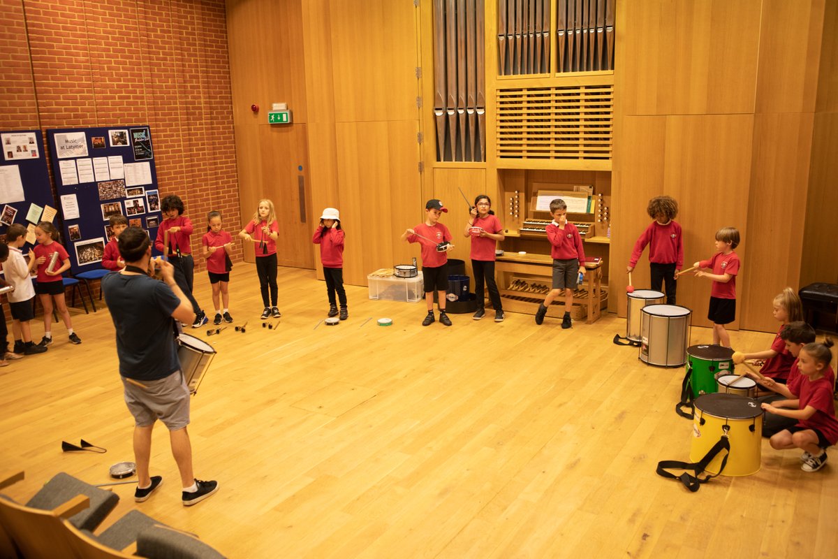 LUSPartnerships's tweet photo. Last week, we had the joy of hosting pupils from our partner schools @Cavendish_W4 &amp; St Augustine's Catholic Primary School for a music percussion workshop! 🥁🎶.They had an amazing time discovering various instruments and creating sounds. 
#powerofpartnerships #schoolstogether https://t.co/fp8WewHNbd