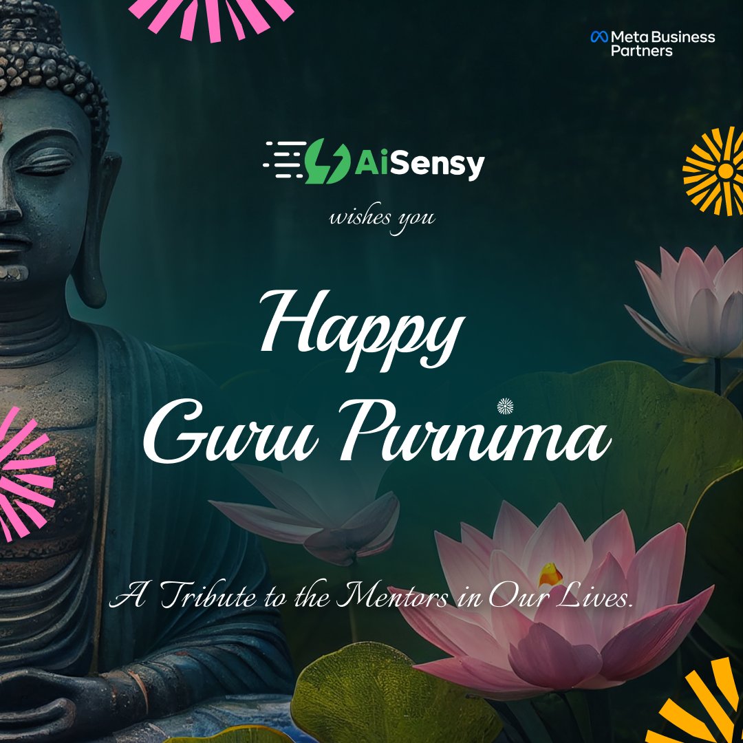 🌟It's the day to share heartfelt gratitude to all the gurus and mentors who enlighten our paths with their wisdom. We appreciate your invaluable guidance and support. 🙌💡

Team AiSensy wishes everyone a very Happy Guru Purnima!

#GuruPurnima #aisensy #aisensyforwhatsapp