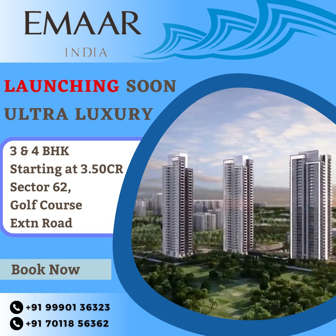 MNCProbuild's tweet photo. Live the Luxurious Life!  Emaar India presents the epitome of elegance in Sector-62 Golf Course EXT. Road, Gurgaon.
contact us at +91 99901 36323 and +91 7011856362.
#EmaarIndia #LuxuryLiving #GurgaonRealEstate #InvestInYourDreams #mncprobuildpvtltd #Sector62 #GurgaonProperties https://t.co/9FaIXQyRAu