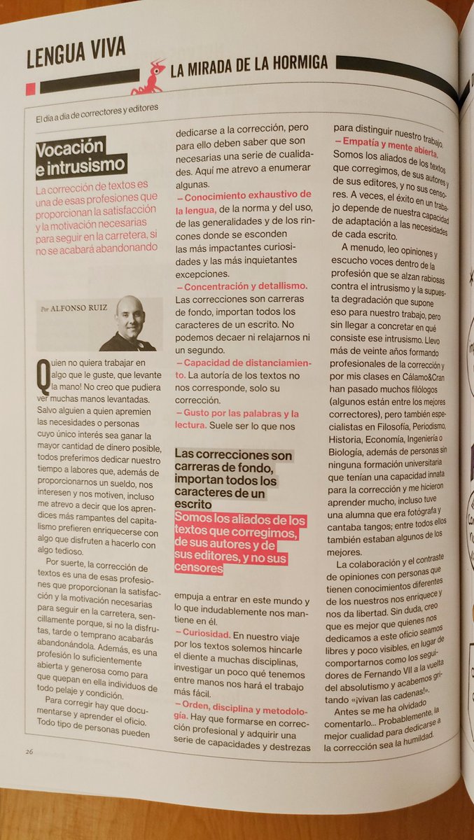 Qué preciosidad, es maravilloso. 🥰

«Probablemente, la mejor cualidad para dedicarse a la corrección es la humildad».

(<a href="/archiletras/">Archiletras</a>, número 19).

#ponuncorrectorentuvida