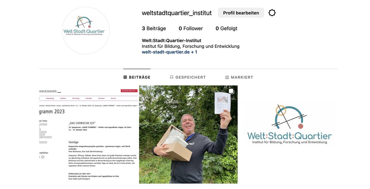 Welt:Stadt:Quartier ist jetzt übrigens auch auf Instagram. Folgt uns also gerne auch unter instagram.com/weltstadtquart… ! Wir freuen uns auf den Austausch mit Ihnen und Euch!