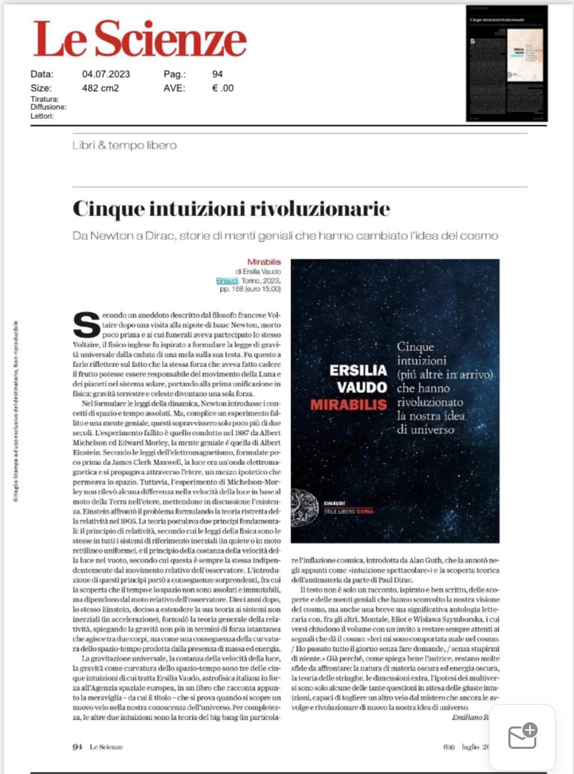 Il Cosmo trasformato dalle idee Grazie @marcocattaneo @reppomanuno @Einaudieditore