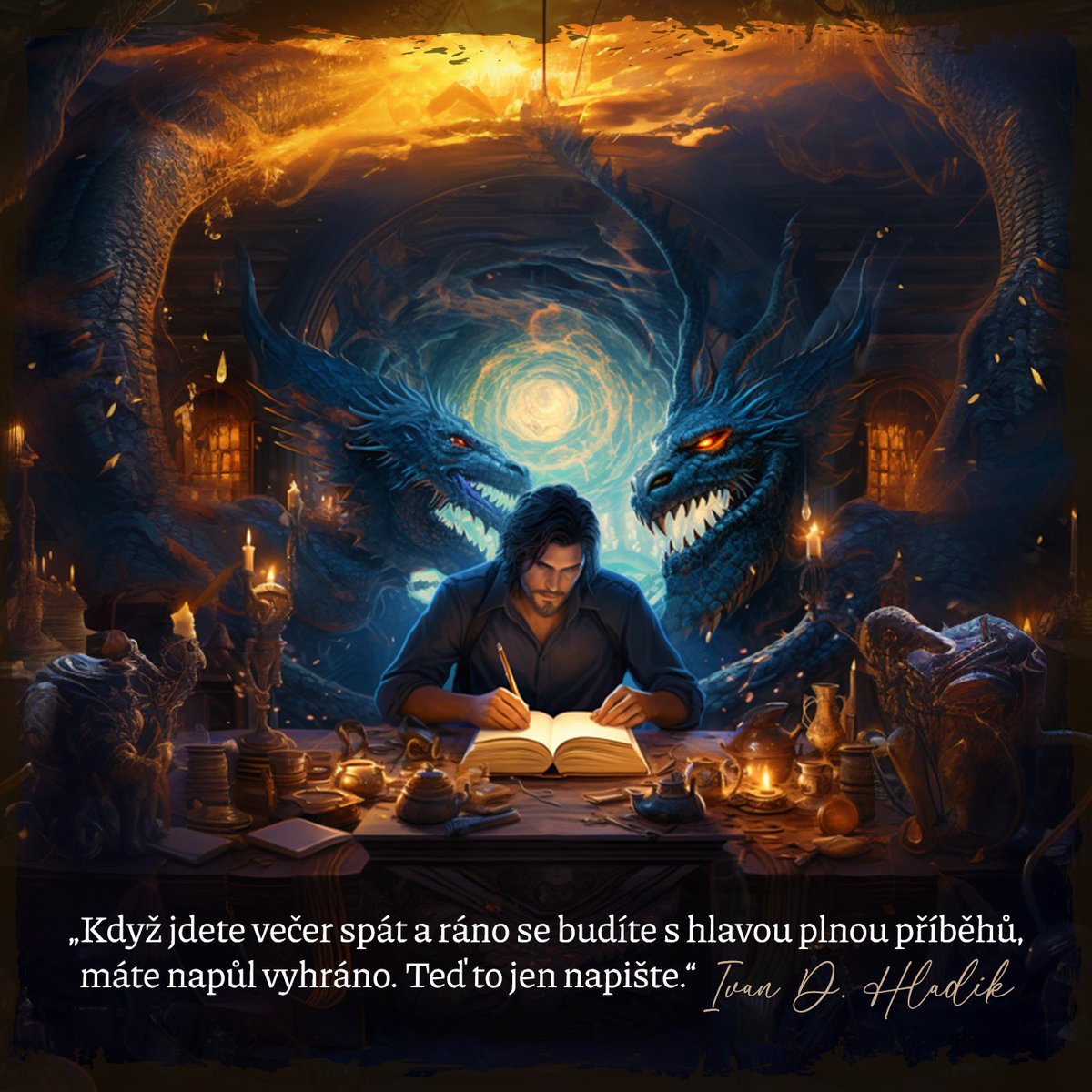 ian_dachs's tweet photo. Děkuji všem, kdo na #FestivalFantazie v sobotu přišli na moji přednášku o psaní fantasy. Není větší odměny, než když pak posluchači chodí s tím, jak se jim to líbilo. Díky za váš potlesk i odvahu psát, není to jednoduchá a vděčná profese. Ať to jde!

#WritingIsArt #Psaní #Tvorba https://t.co/RUFBOQd0uL