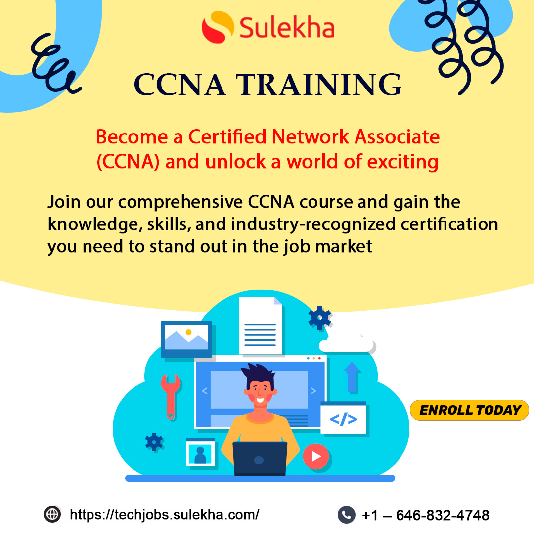 Sulekha_US's tweet image. Looking to advance your networking skills? Join our CCNA course and take a step towards a successful career in IT.
Contact: +1 – 646-832-4748
Website: techjobs.sulekha.com
Course Link: techjobs.sulekha.com/ccna-training
#ccna #ccnajobs #ccnatraining #sulekhaus #sulekhatechjobs