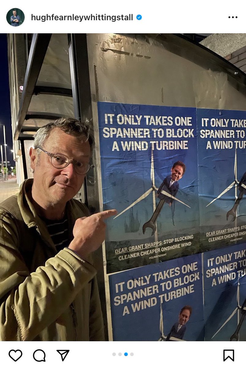 .<a href="/HughFW/">Hugh Fearnley-Whittingstall</a> saying what everyone is thinking this morning

Hard to comprehend how Gov are back tracking on this again when over 80% of people support onshore wind 👀 Almost like cheap, green power is a good thing. 

(📷 from <a href="/HughFW/">Hugh Fearnley-Whittingstall</a> Instagram)