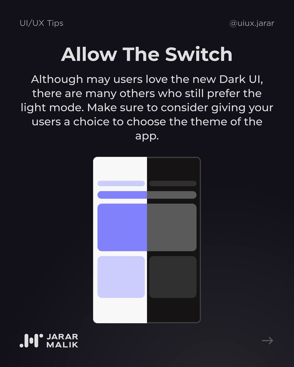 JararMalik's tweet photo. Would love to hear which one of these tips stood out to you guys the most :))
#uxdesign #ux #designer #design #uxdesigner #dailyux #uiux #designtheory #designislife #designtips #productdesign #productdesigner https://t.co/3SlPGlBays