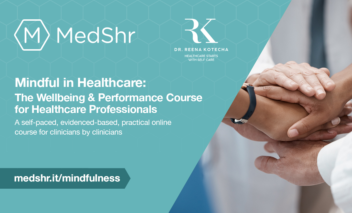 MedshrLearning's tweet image. The demands of healthcare can result in stress and burnout. Our Mindful in Healthcare Course, by Mindfulness expert and TEDx speaker Dr Reena Kotecha, provides practical tools and insights to help you manage stress and overwhelm: en.medshr.net/pages/mindfuln… #doctorburnout #MedTwitter