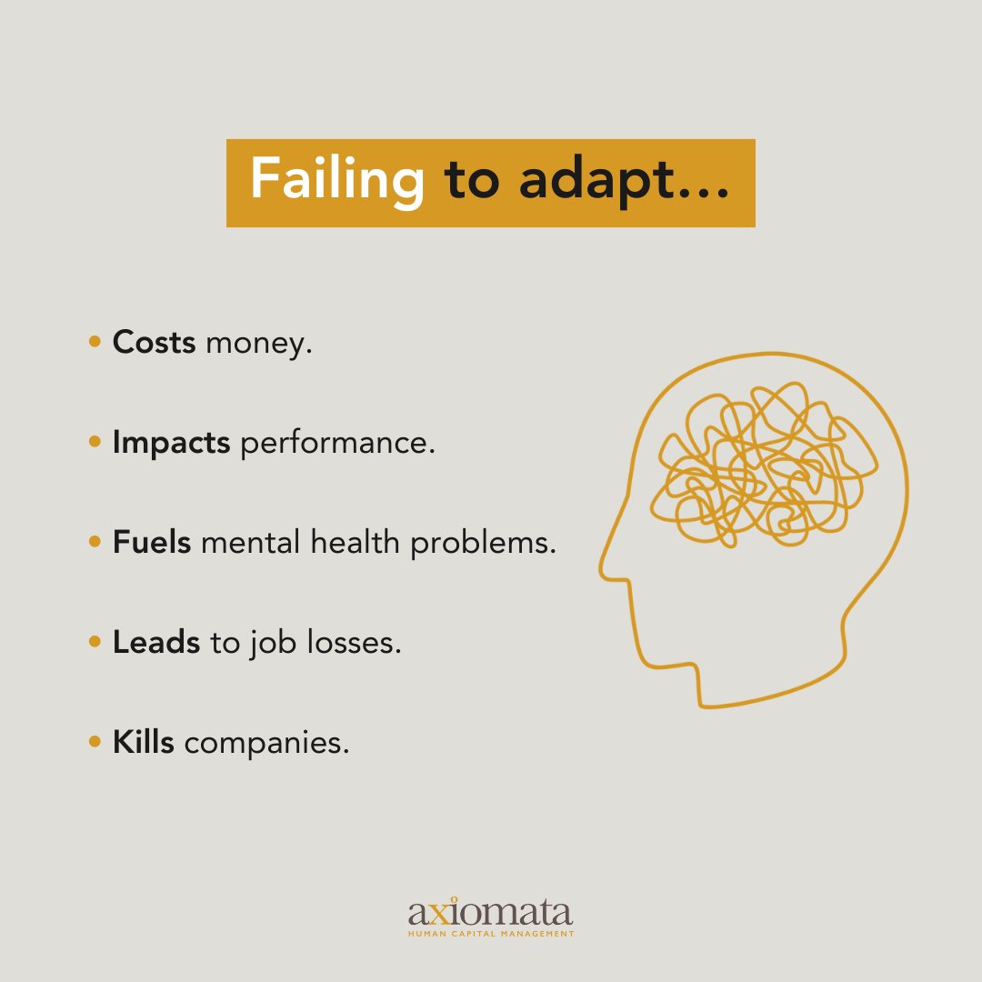 Adaptability is the no. 1 soft skill in the future of work.

Make sure your employees are equipped with the #skills to #adapt to the changing world of work. 

Email us to learn more about our #adaptability  #training programs.

📩response@axiomata.uk
📩response@axiomata-usa.com