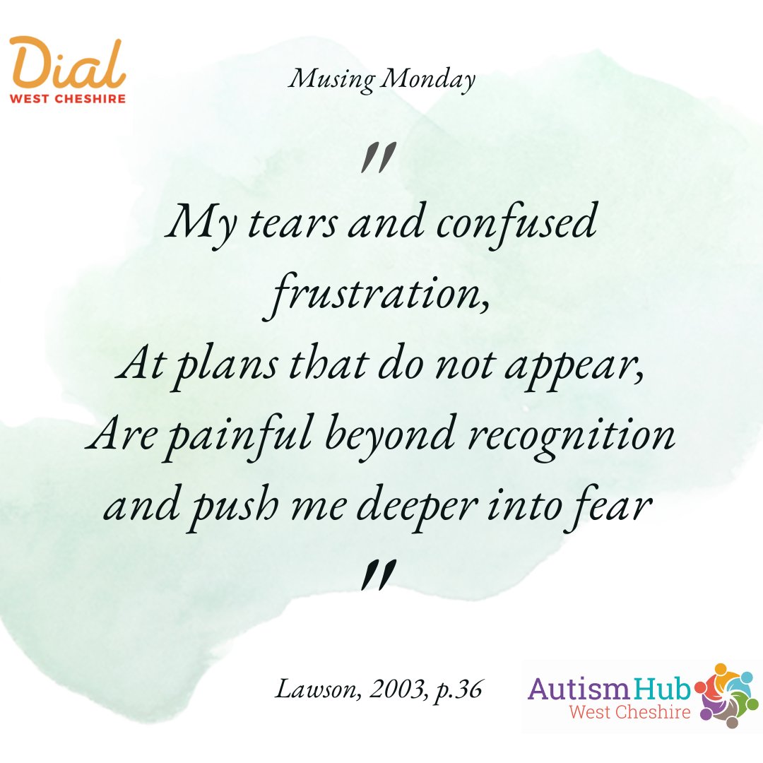 WCAutismHub's tweet photo. #westcheshireautismhub #musingmonday #autism #autistic #autismsupport #autismunderstanding https://t.co/bxoL35vMrP