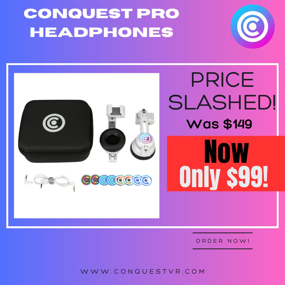ConquestVR's tweet photo. Experience a whole new world with our incredible virtual reality headphones, now on SALE! 🎧✨

���� Don't miss out on this incredible opportunity to step
into a new dimension of entertainment. Immerse
yourself in virtual reality and grab our discounted
headphones today! 🌟 https://t.co/A3DdQl7HsK