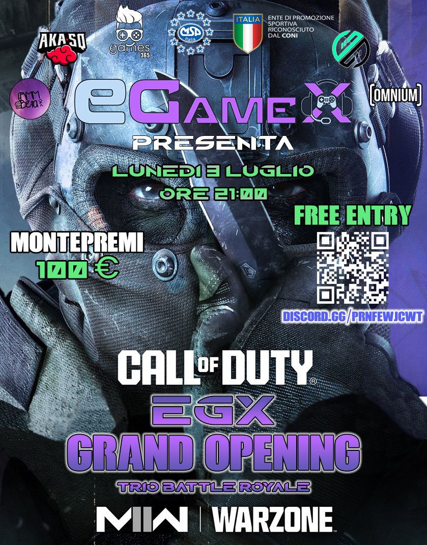 🎮🚀 Oggi è il grande giorno. Il nostro torneo di Call of Duty Warzone sta per iniziare!

📝 Compila il modulo e unisciti a noi nell'arena: forms.gle/Du3Nth5qoCVMtm…

<a href="/EvilSolar_/">Solar</a> <a href="/akaStrongg/">OhhStrong</a>

#TorneoCOD #SfidaCOD #gamingcommunity