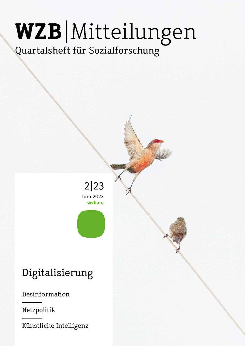 💾💥 Thema #Digitalisierung. Das neue Heft der WZB-Mitteilungen beleuchtet die digitale Transformation und ihre Auswirkungen – für Wirtschaft und Arbeitswelt, für Demokratie und Bürokratie, für Familien, Wissenschaft und Bildung. Heft &amp; Online-Beiträge🗞️👇
wzb.eu/de/publikation…