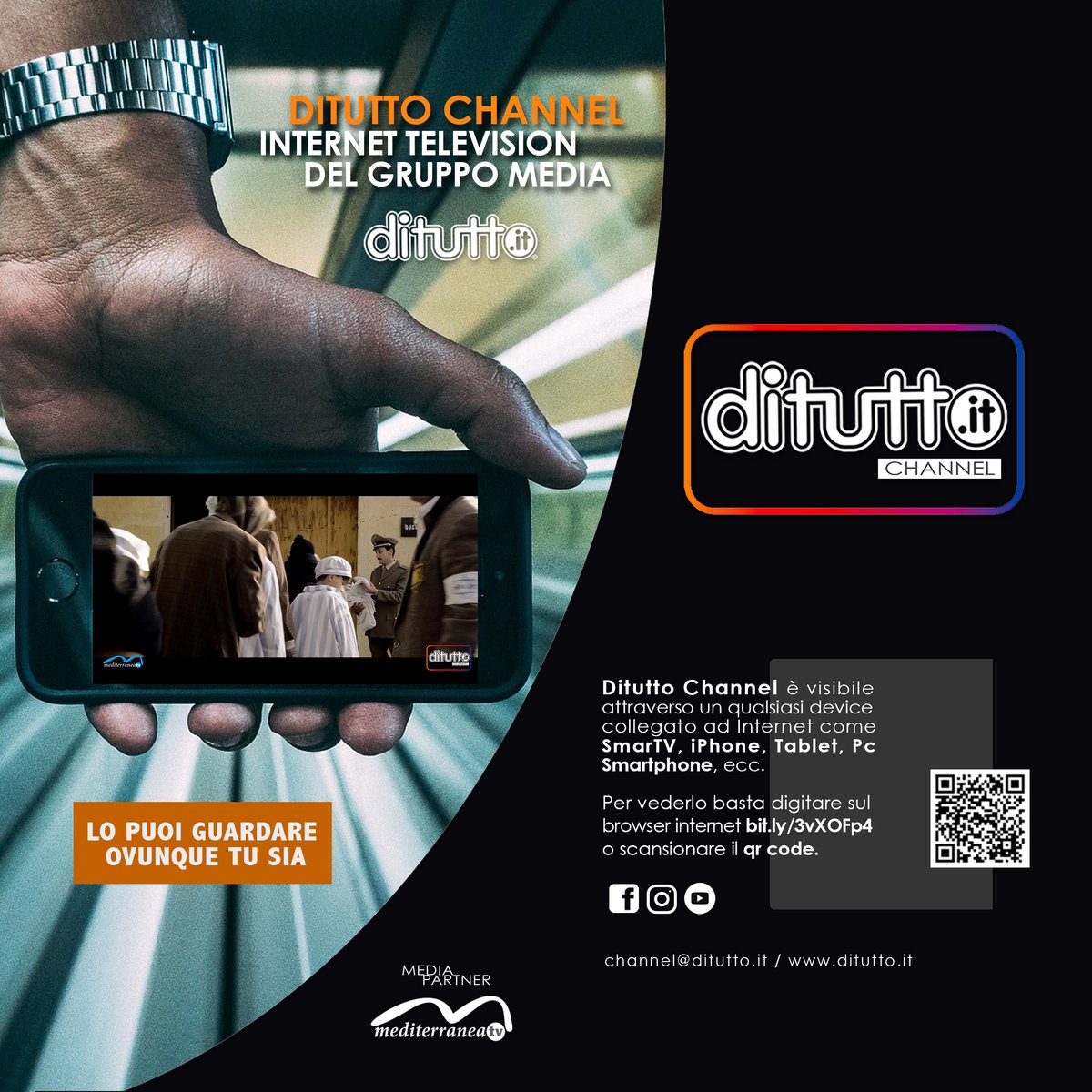 ditutto_italia's tweet image. #DITUTTO #CHANNEL, IL NUOVO VOLTO DELL’INTRATTENIMENTO
Internet Television del gruppo media #DiTutto. Talk show, spettacolo, moda, costume, documentari e tanto altro ancora.

Per vedere Ditutto Channel scan il Qr Code o vai su bit.ly/3vXOFp4