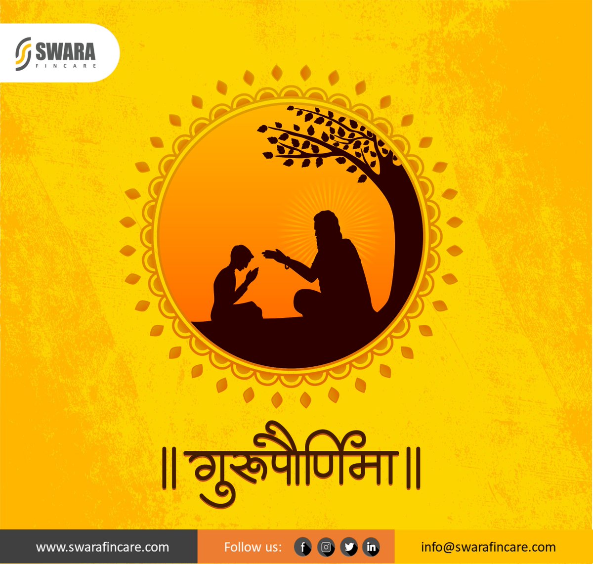 swarafincare's tweet photo. A Guru takes a hand, opens a mind, and touches a heart. Happy Guru Purnima!

#Swara #Swarafincare #IamSwara #Swaranbfc #gurupurnima #GuruPurnima2023 https://t.co/JodAUTUwGA