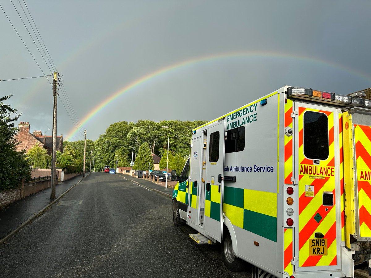 Scotambservice's tweet image. This weekend, a beautiful double rainbow was captured in Moray by Derek Page, Ambulance Technician. Thank you for sending in! #Moray #TeamSAS 🌈🌈