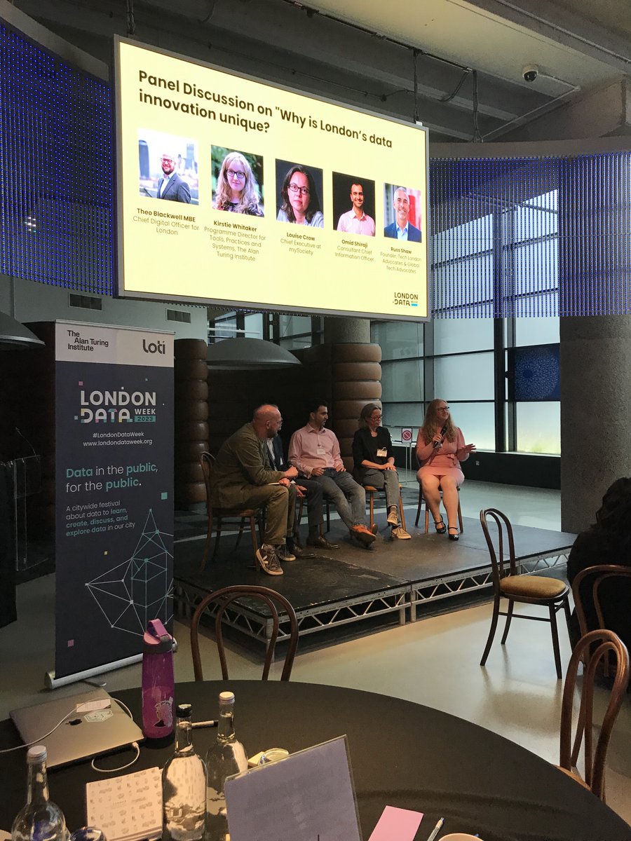 Now it is time for our panel conversation, chaired by @LDN_CDO: 'Why is London's data innovation unique?' Drop your thoughts below👇 Thank you to @RussShaw1 @omids @crowbot @kirstie_j! #LondonDataWeek