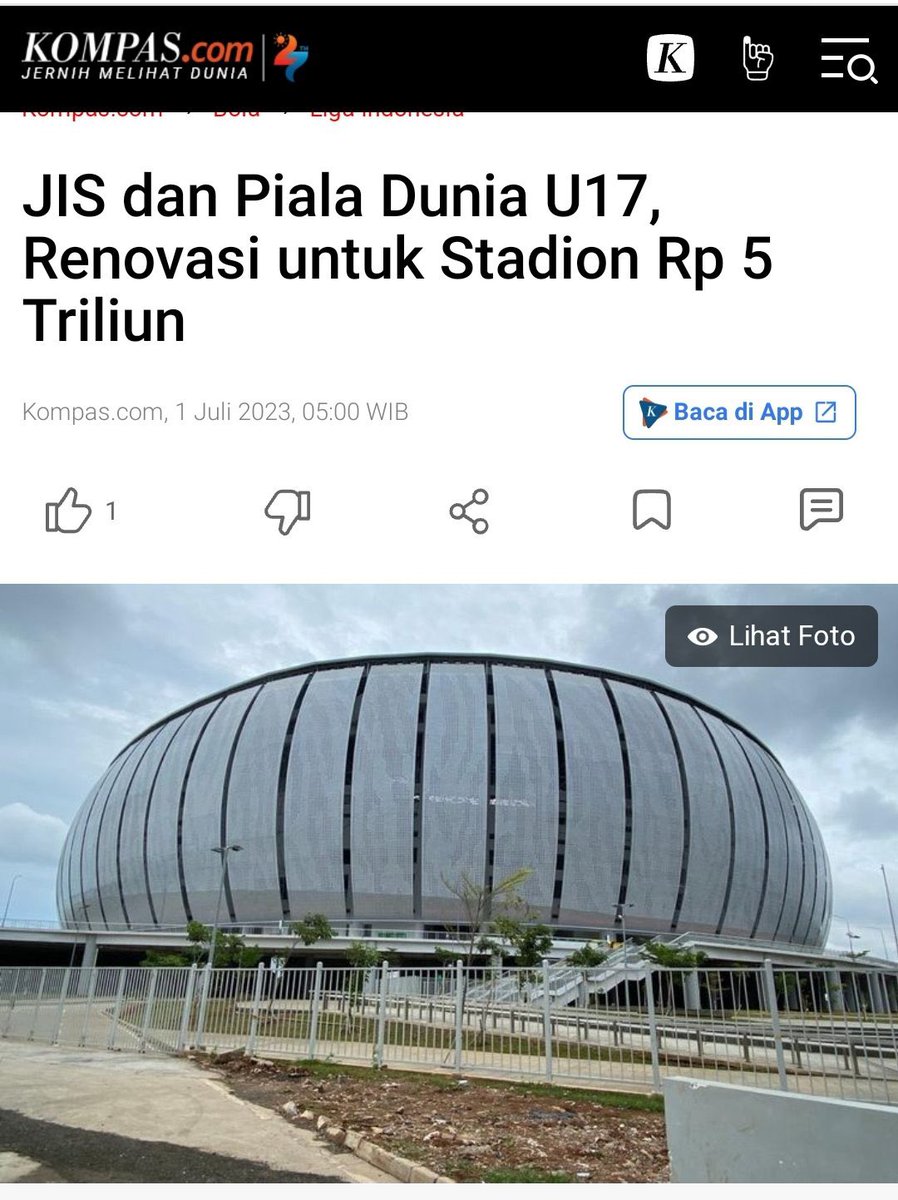 knpiharis's tweet photo. Ngeri juga ya… Biaya Bangun JIS 4 Trliunan dan Biaya Renovasi JIS 5 Trilliun.

Di lapisan dunia manapun yang namanya RENOVASI pasti biayanya lebih kecil dari BANGUN.

STOP BODOHI RAKYAT INDONESIA !!!

@KejaksaanRI @KPK_RI @jokowi @Kiyai_MarufAmin @mohmahfudmd https://t.co/M00SymD6JE