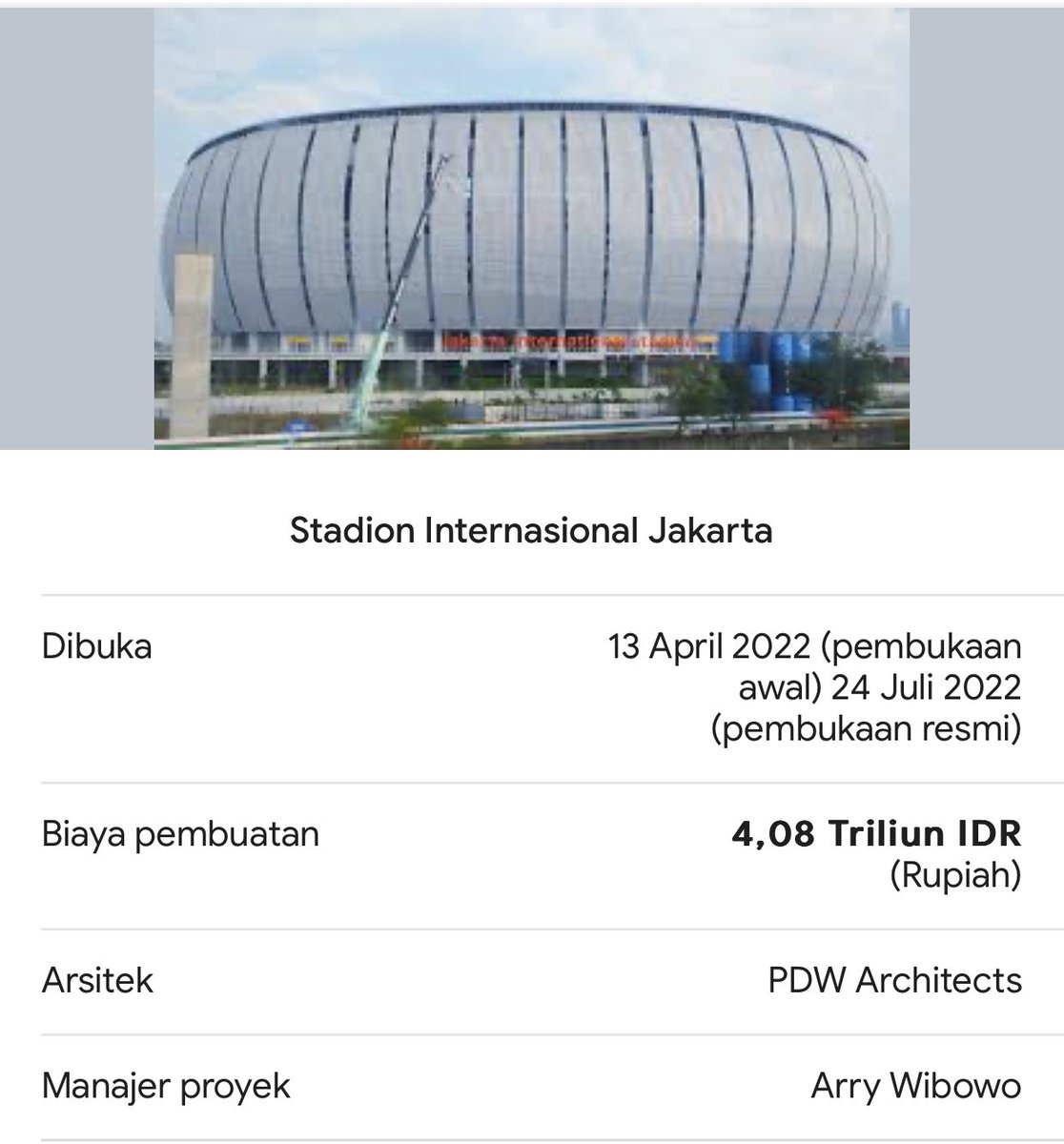 knpiharis's tweet photo. Ngeri juga ya… Biaya Bangun JIS 4 Trliunan dan Biaya Renovasi JIS 5 Trilliun.

Di lapisan dunia manapun yang namanya RENOVASI pasti biayanya lebih kecil dari BANGUN.

STOP BODOHI RAKYAT INDONESIA !!!

@KejaksaanRI @KPK_RI @jokowi @Kiyai_MarufAmin @mohmahfudmd https://t.co/M00SymD6JE