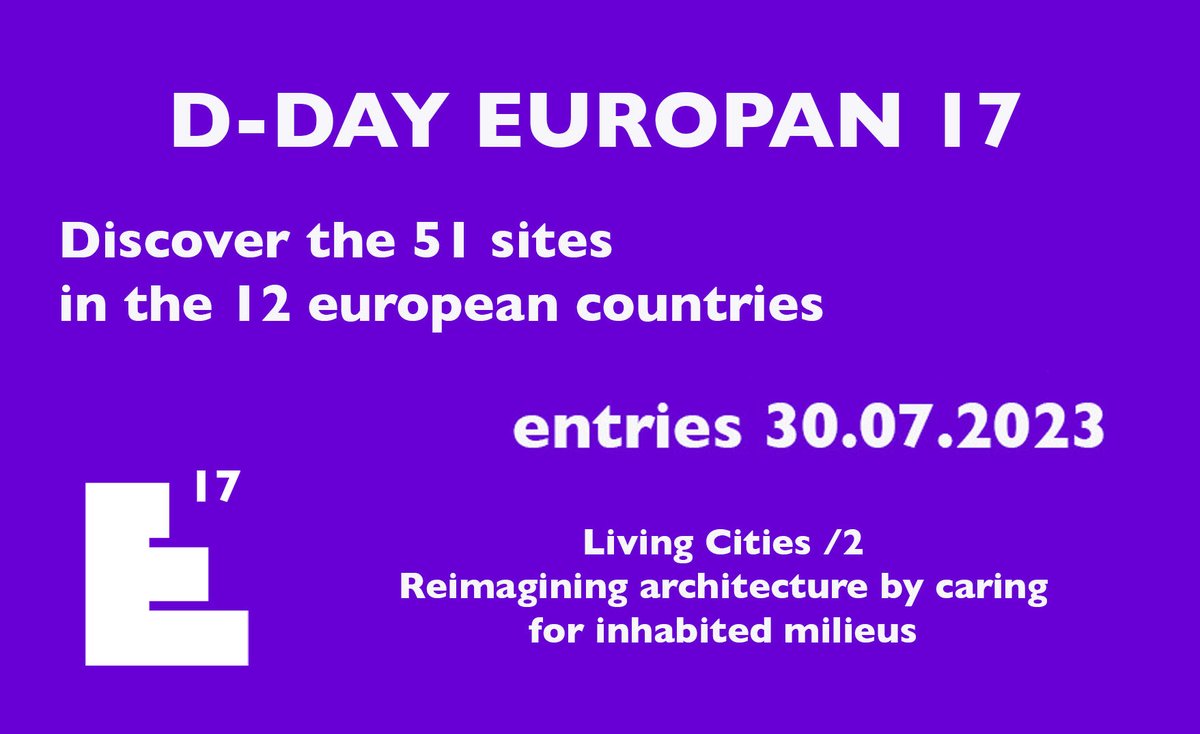 Descubre los 8 emplazamientos españoles de EUROPAN 17 “Ciudades Vivas 2 y participa en el concurso europeo para jóvenes arquitectos/as que apuesta por reimaginar arquitecturas cuidando de los entornos habitados

Fin de plazo de presentaciones: 30/07
cscae.com/index.php/cono…