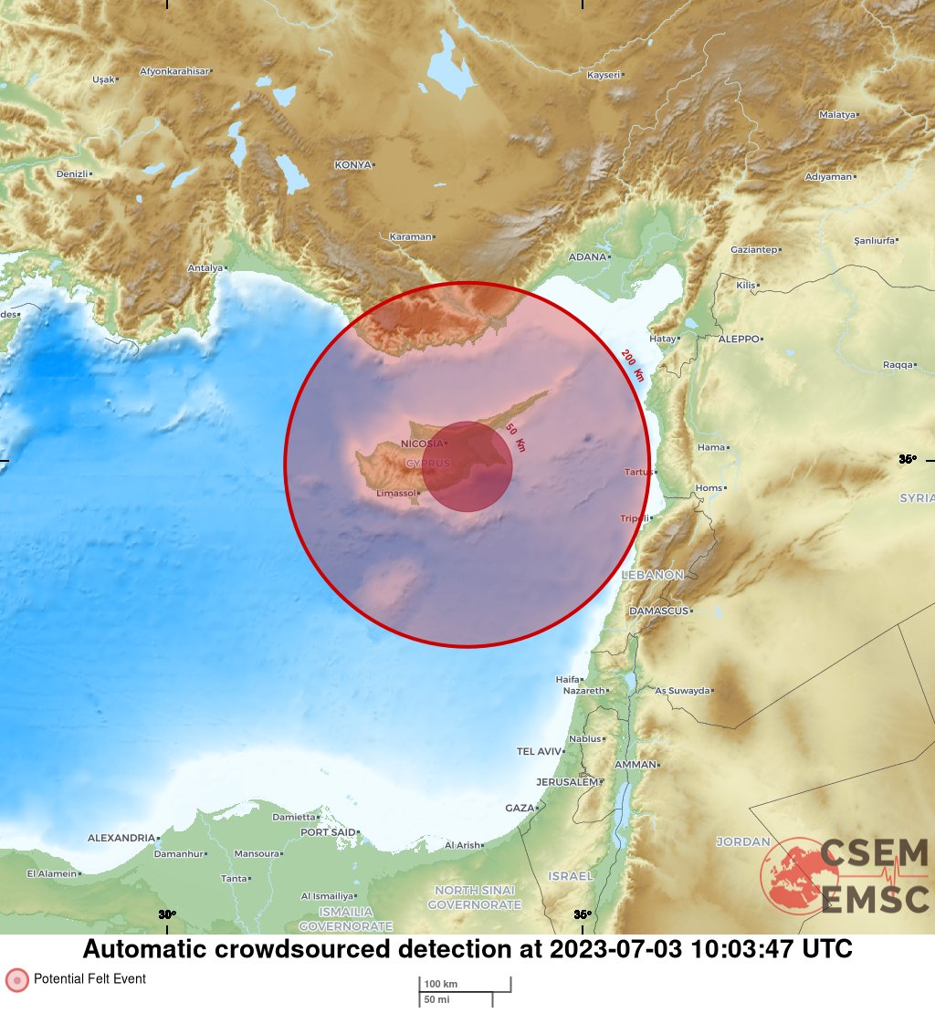 Earthquake today emsc