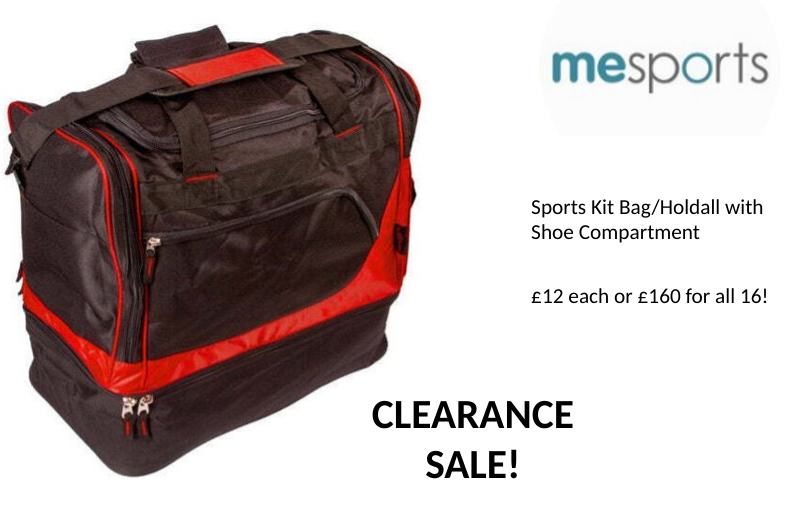 🎉 SALE🎉

Get yourself a kit bag with a separate shoe compartment!

£12 each, or all of the remaining 16 for £160!

First come, first serve!

#clearance #sales #sports