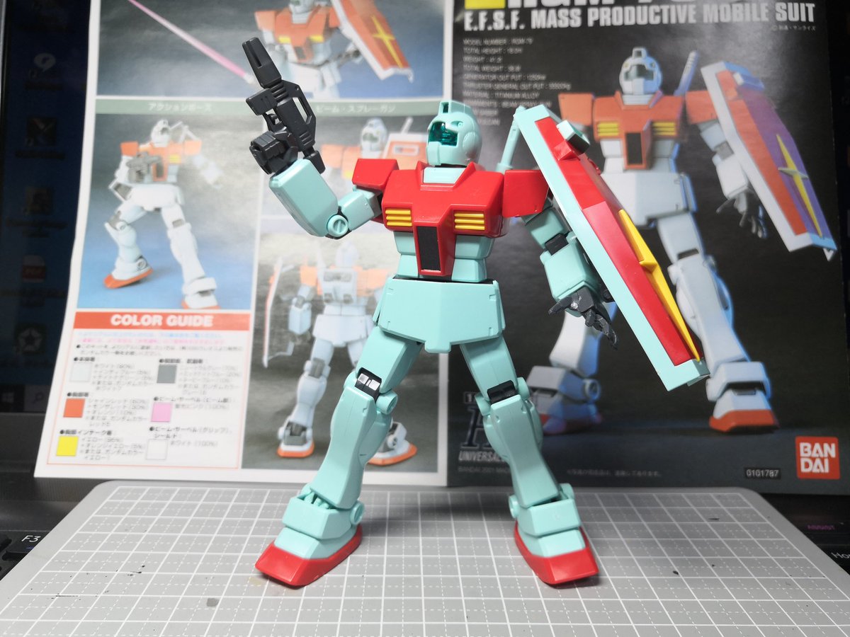 maoreo119's tweet photo. １時間で組み上がったGM
スゴイね、今のガンプラは、昔イロプラってあったけど桁違いのクオリティ、40年前に下手くそに色塗って、塗料をコタツでこぼして母ちゃんに叱らたのは何だったんだ、ってくらい出来がいい。GMを作ったので次はアレだな。
＃ガンプラ
＃ジム https://t.co/0y6G71DHbl