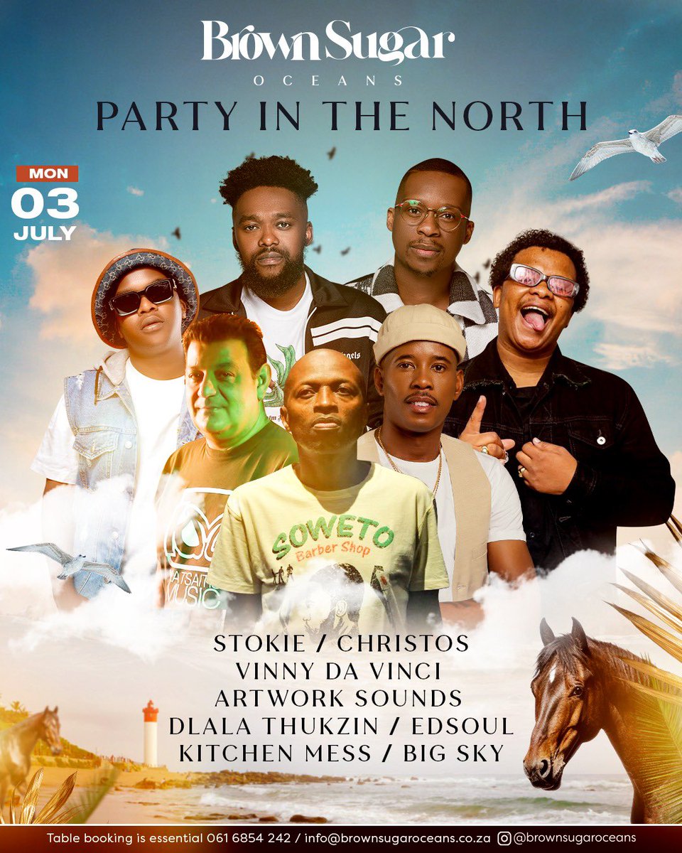 djchristossa's tweet image. #DurbanJulyWeekend 

Monday 03 July 

📍Mkhize Rooftop - Kwamashu 19:30 
📍Brown Sugar - Ocean Mall 21:30