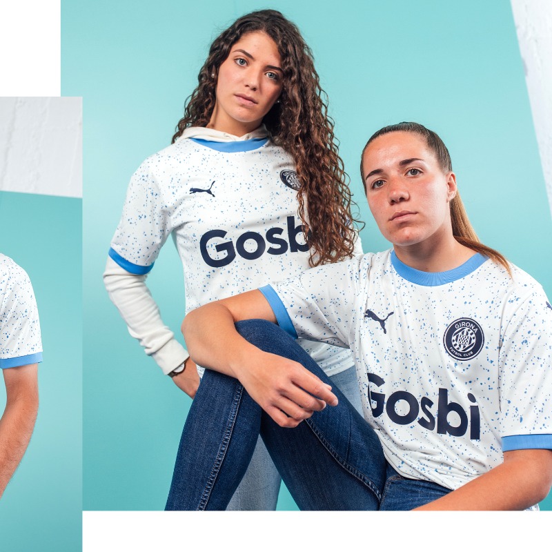 GironaFC's tweet photo. 🆕 La segona equipació! 🔷
🥰 Amb el blau dels esquitxos de la Costa Brava! 💦 

🔝 @pumafootball 🙌