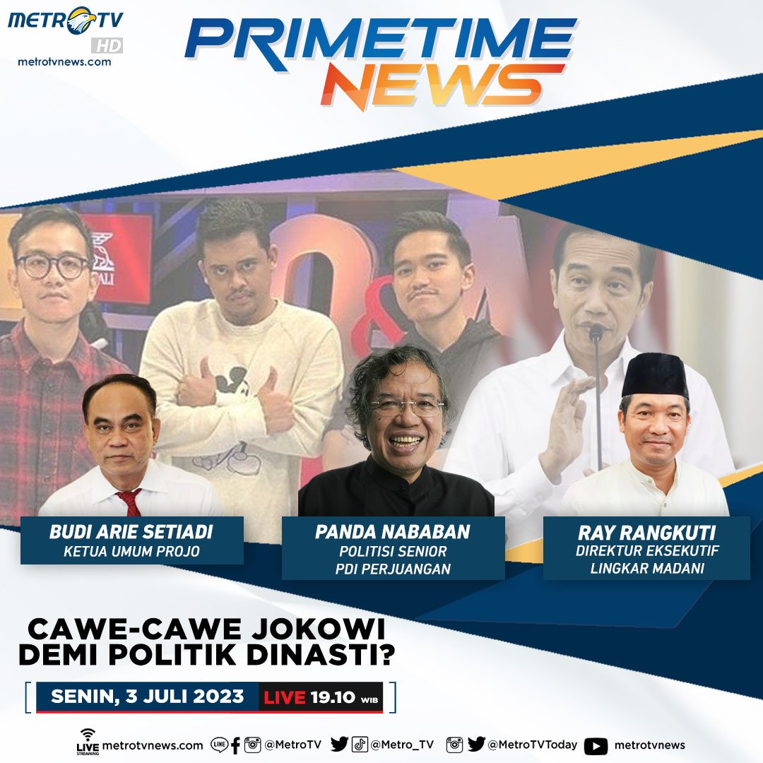 Saksikan Malam Ini..

' CAWE CAWE  @jokowi DEMI POLITIK DINASTI ? '.

#projo #primetimenews