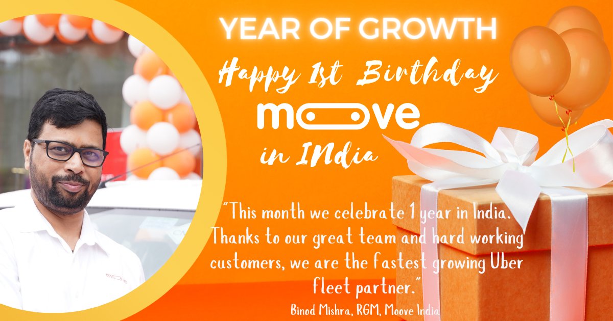 We are thrilled to celebrate Moove's first anniversary in India, marking a year of resounding success and significant milestones in the Indian market. We take immense pride in the entrepreneurial spirit and hard work of our customers and our remarkable team of Moovers.