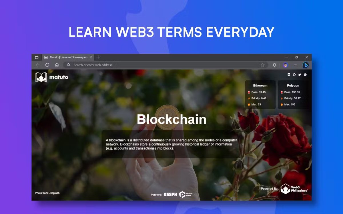 web3phl's tweet photo. "Matuto" is now on @ProductHunt ๐
(Chrome)๐ฝ
https://t.co/MW2phBHBOu
(Edge) ๐ฝ
https://t.co/CfU1nd6iu8 https://t.co/LwMxtyH0Zg