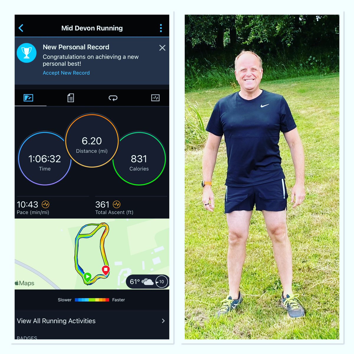 Great 10k run today , new PB so perfect way to start off a new week ! 🏃‍♂️🙌