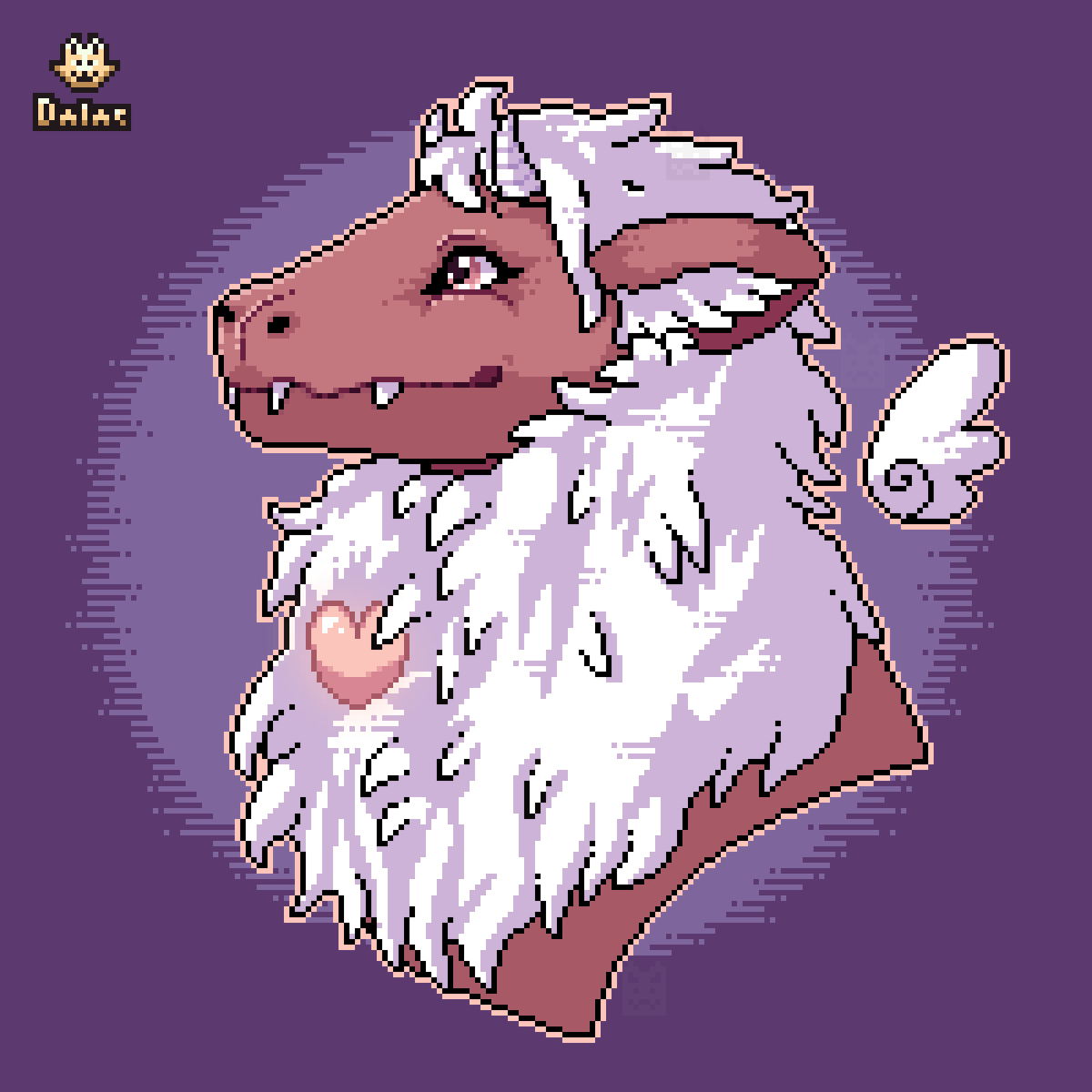 DalasKingora's tweet photo. Another #artfight2023 done! This time it is lovely Valentine - dragon form - by @ArtLovesPaper! 
#Pixelart https://t.co/iWLxtNnVTt
