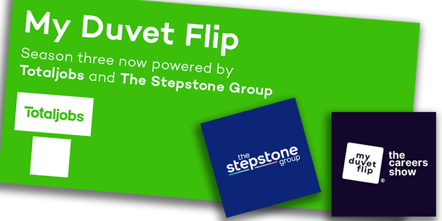 TotaljobsUK's tweet photo. The Stepstone Group and Totaljobs are proud to join forces with the @JacksonRParsons CEO the @YouthGroup_HQ and the UK's Chief Youth Officer to sponsor the highly anticipated third season career support podcast 'My Duvet Flip'. 

#MyDuvetFlip #YouthGroup #podcast #career https://t.co/nsE4iKwaTM
