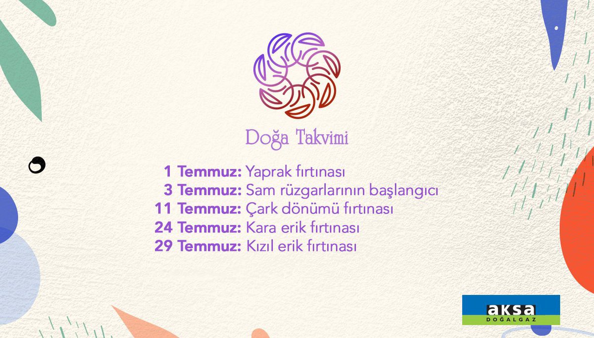 Güneş sıcak yüzünü gösterdi, Temmuz ayı hoş geldi!
#Temmuz #DoğaTakvimi #AksaDoğalgaz #DoğaDostuDoğalGaz