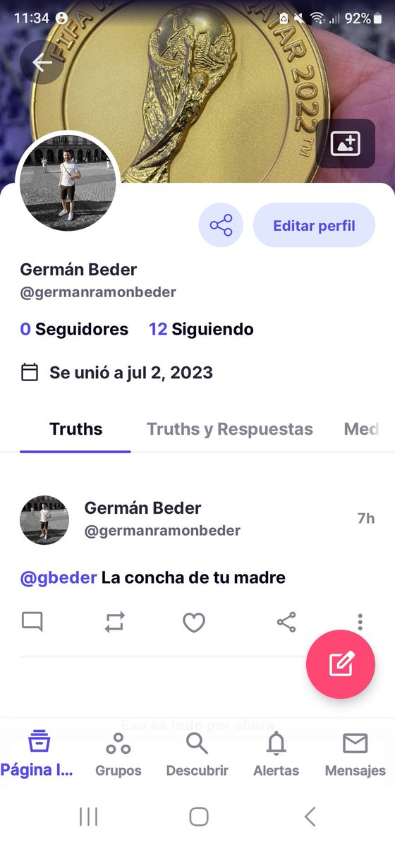 gbeder's tweet photo. Al no tener personalidad, si todos se van a otra red, yo también. Me encuentran como germanramonbeder allí. Mi usuario histórico ya lo ocupó otro sorete. https://t.co/0qp0tLmTJn