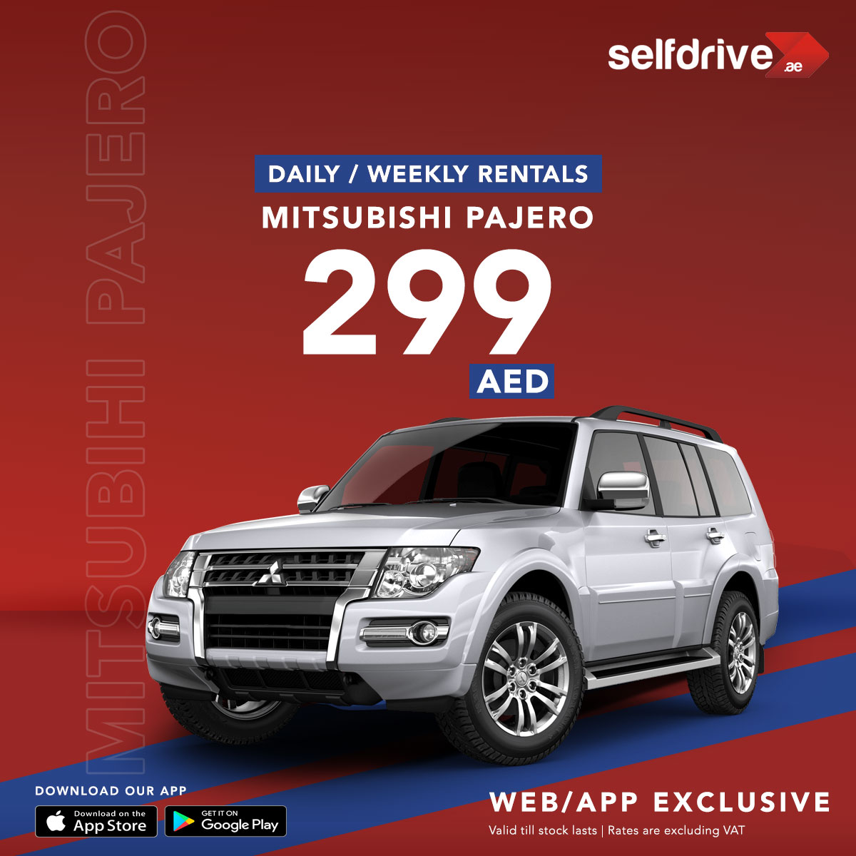SelfDriveUae's tweet image. Ready to tackle any terrain in style with the Mitsubishi Pajero. Rent yours today! 🚗💨 🔥💪 🚗

Web: selfdrive.ae

Call: +971 4 2789947(9am-6pm)
APP: selfdrive.ae/m/downloadApp.…
#Pajero #EfficientDriving #CompactDesign #DriveWithStyle #UAE.