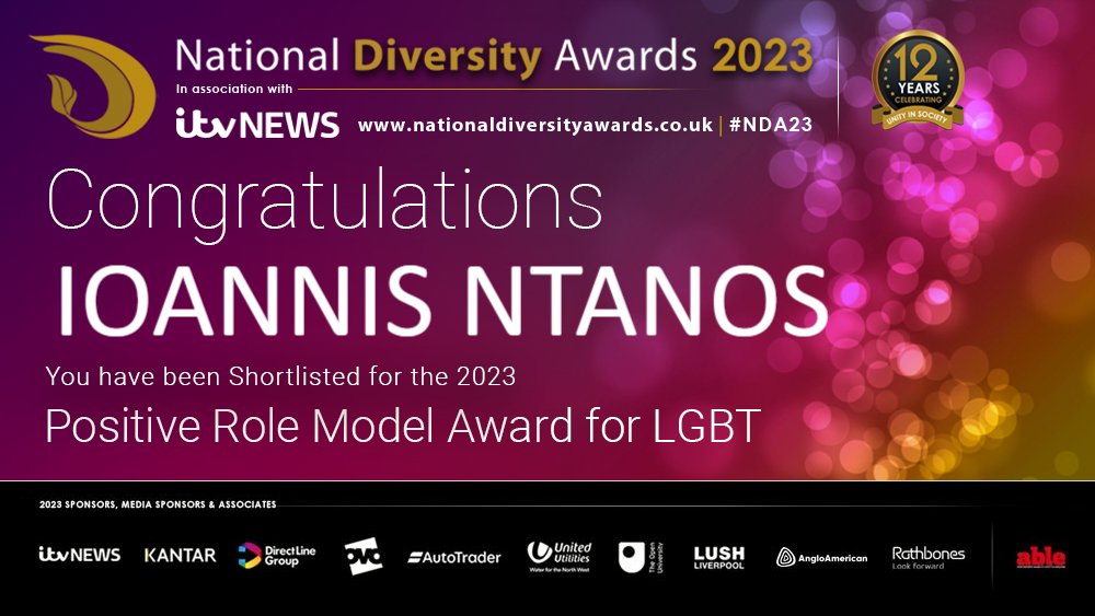 National Diversity Awards (@ndawards) on Twitter photo Congratulations to Ioannis Ntanos! Ioannis has been shortlisted for <a href="/DLGroupMedia/">Direct Line Group</a> Positive Role Model Award for LGBT at the National Diversity Awards 2023 in association with @ITVNews! Good Luck! #NDA #NDA23 #PositiveRoleModel #LGBT Congratulations to Ioannis Ntanos! Ioannis has been shortlisted for <a href="/DLGroupMedia/">Direct Line Group</a> Positive Role Model Award for LGBT at the National Diversity Awards 2023 in association with @ITVNews! Good Luck! #NDA #NDA23 #PositiveRoleModel #LGBT