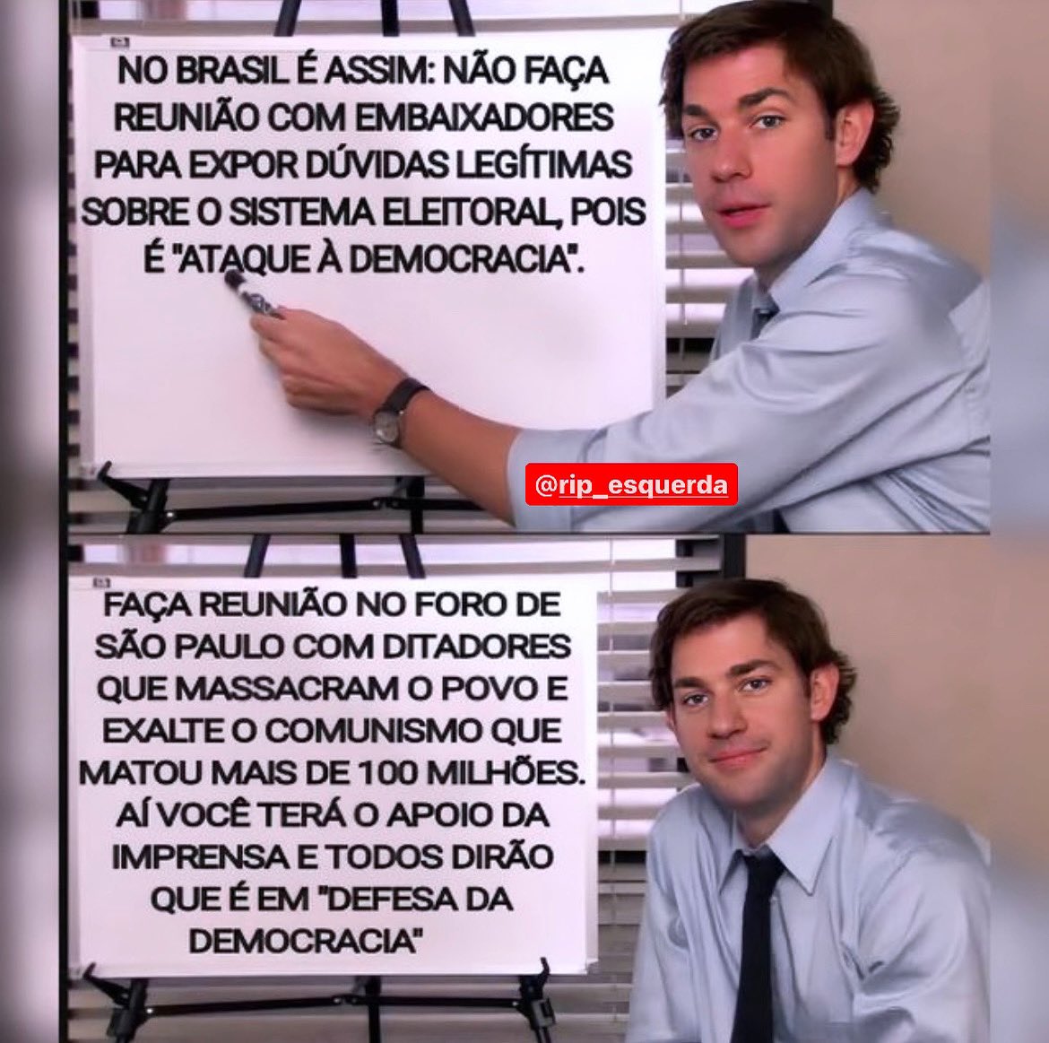 rip_esquerda's tweet photo. Bolsonaro era a nossa única barreira contra o comunismo. ✅ https://t.co/nFR9XOfBch
