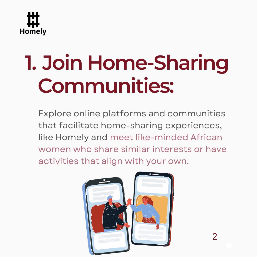 Homely_Global's tweet photo. At Homely, apart from helping you land a dream roomie, we are also passionate about creating communities to support african women. 

Take an extra step today to join any like-minded community that supports your goal. https://t.co/JzKk0siV38
