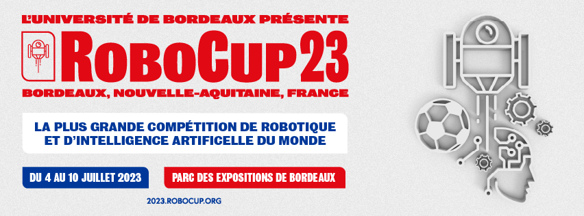 Université de Bordeaux (@univbordeaux) on Twitter photo J-1 avant le coup d'envoi de la <a href="/RoboCup2023/">RoboCup2023 Bordeaux</a> avec l'entraînement des RoboCupers, et le début des compétitions le jeudi 6 juillet ! N'attendez plus avant de réserver votre venue :
u-bordeaux.fr/evenements/rob… J-1 avant le coup d'envoi de la <a href="/RoboCup2023/">RoboCup2023 Bordeaux</a> avec l'entraînement des RoboCupers, et le début des compétitions le jeudi 6 juillet ! N'attendez plus avant de réserver votre venue :
u-bordeaux.fr/evenements/rob…