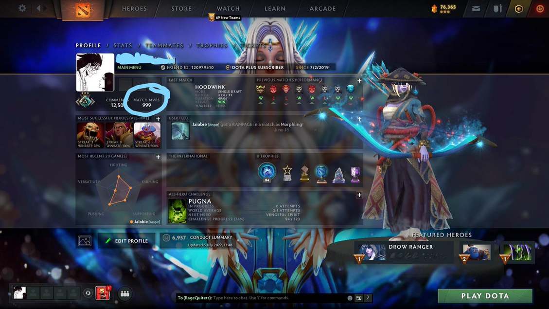1000 MATCH MVPS. Just got my 1000th match mvp and it turns out the max it can display is 999. ICANT - /u/jalowb #dota2 #dota2heroes #moba #RiyadhMasters #ItLiesWithin #ESLONE  
Original: redditdota2