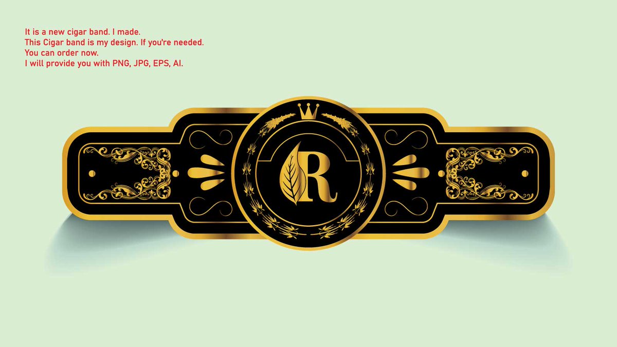 creativerassel's tweet photo. It is a new cigar band. I made.  This Cigar band is my design. If you're needed.    
You can order now. I will provide you with PNG, JPG, EPS, AI. Please, Click the below link to order.    
Fiverr: https://t.co/ey0LTMrSOV  
Fiverr: https://t.co/wrw8nbaoXR #cigar_band #cigar_label https://t.co/H5VX2m3h5x