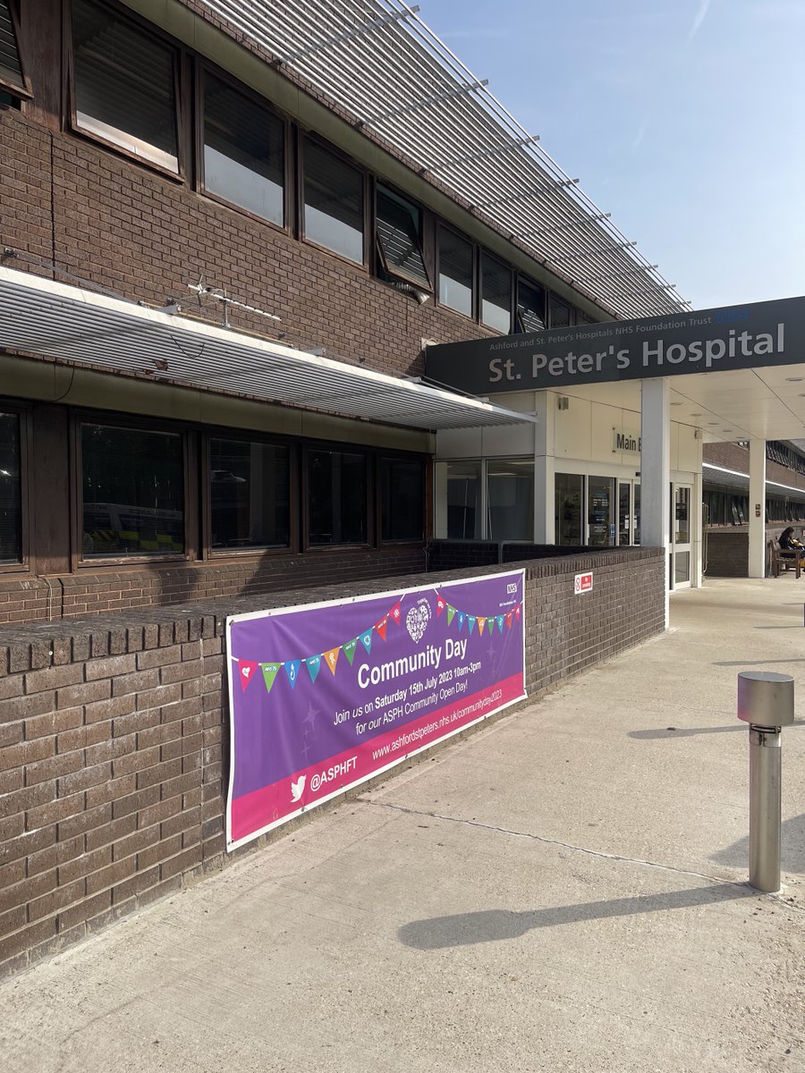 ASPHFT's tweet photo. 📢 Today's the day! 🎉 Join us for our #ASPHOpenDay2023!

We're looking forward to welcoming the public into St Peter's Hospital and giving you the chance to look around and get involved with some of the different services we offer. 🏥

Come and visit anytime between 10AM - 3PM! https://t.co/N9mAVOLJYC