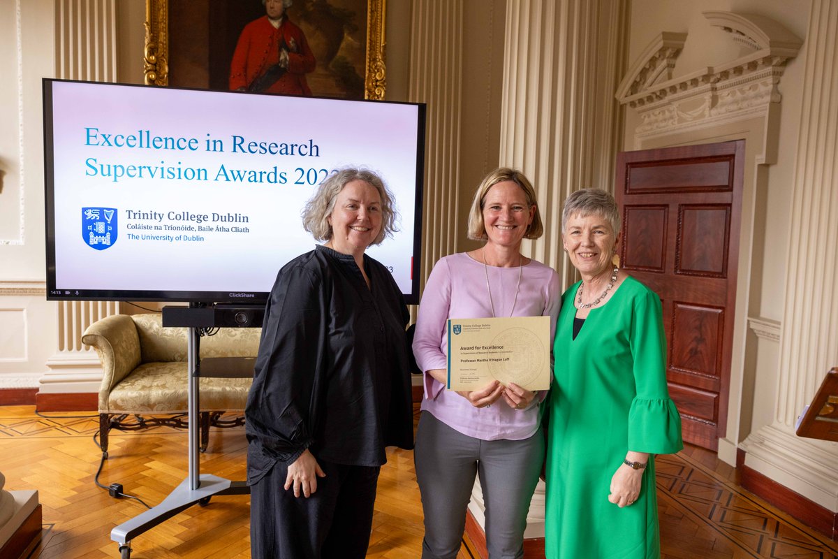 TCDBusiness's tweet photo. Congratulations to Dr Martha OβHagan-Luff who received a School Award for Excellence in Supervision of Research Students at a reception at the Provostβs House. π
#TransformingBusiness #TrinityBusiness #TrinityCollege @LindaDoyle #ResearchAwards #PhD https://t.co/53n703yfGK