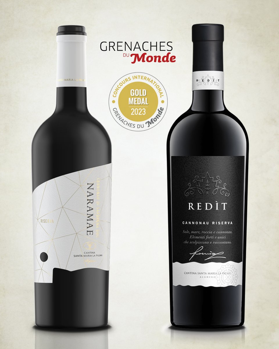 🥇 Grenaches du Monde 2023: Redìt and Naramae are GOLD MEDAL! 🏆 A fantastic double medal, two prestigious awards for our #CannonauRiserva: an important prize for the great quality of the terroir of #Alghero and #Sardinia 
#Naramae 
#Redit #GrenachesDuMonde
